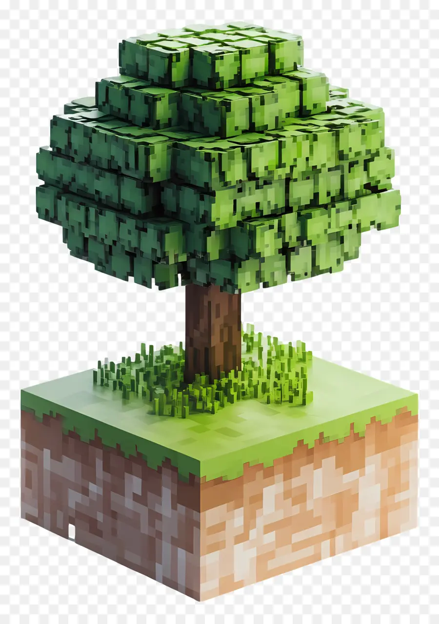 Minecraft，Pohon Piksel PNG