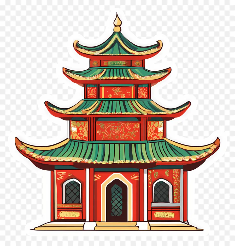 Kuil Cina，Ilustrasi Pagoda PNG