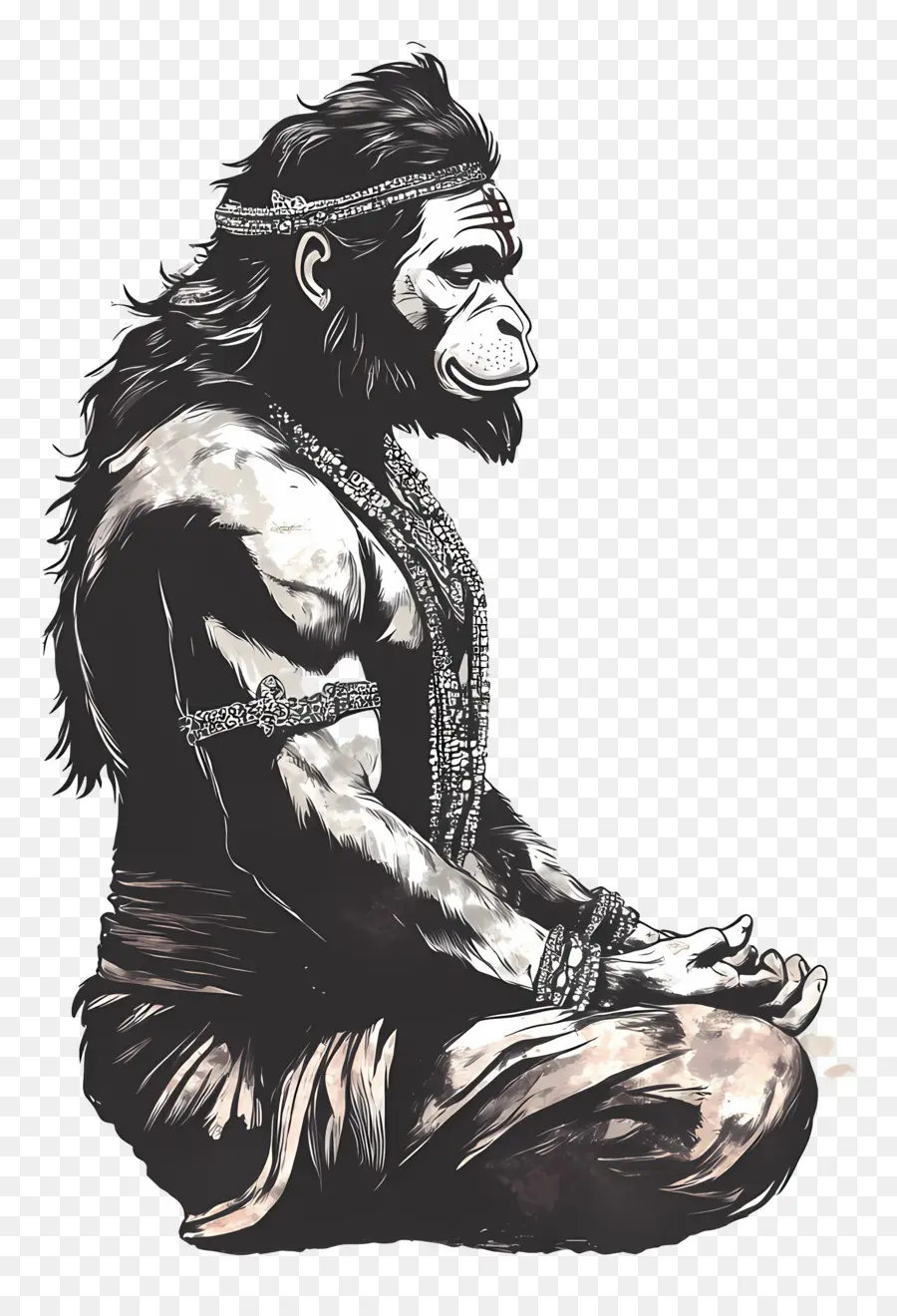 Hanuman，Monyet Yang Bermeditasi PNG