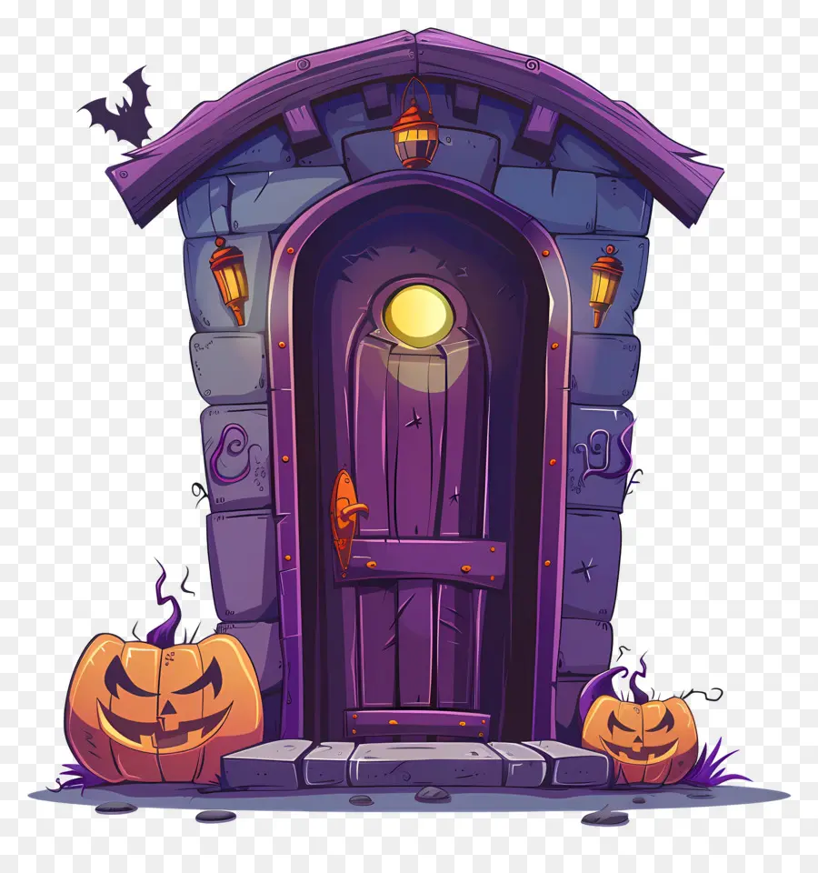 Pintu Halloween Yang Menyeramkan，Rumah Berhantu PNG