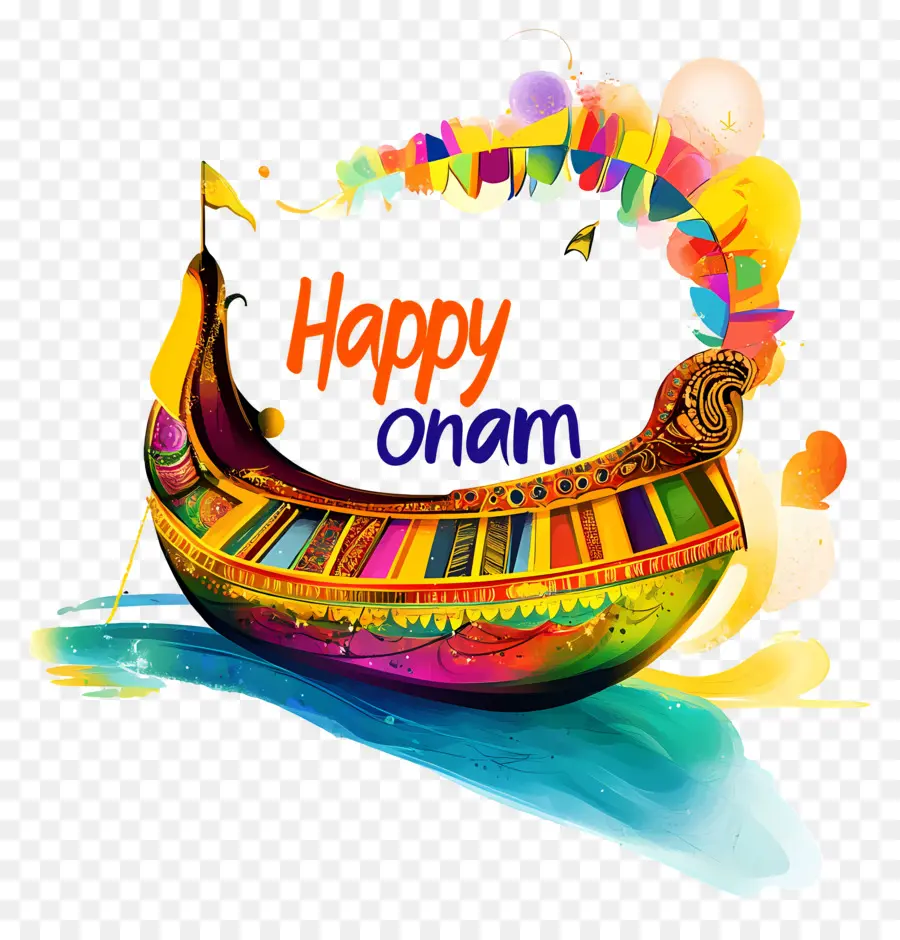 Selamat Onam，Perahu Berwarna Warni PNG