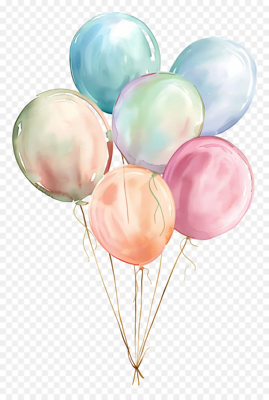 Balon Pastel，Balon Berwarna Warni PNG