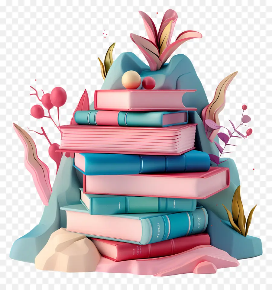 Tumpukan Buku 3d，Buku PNG