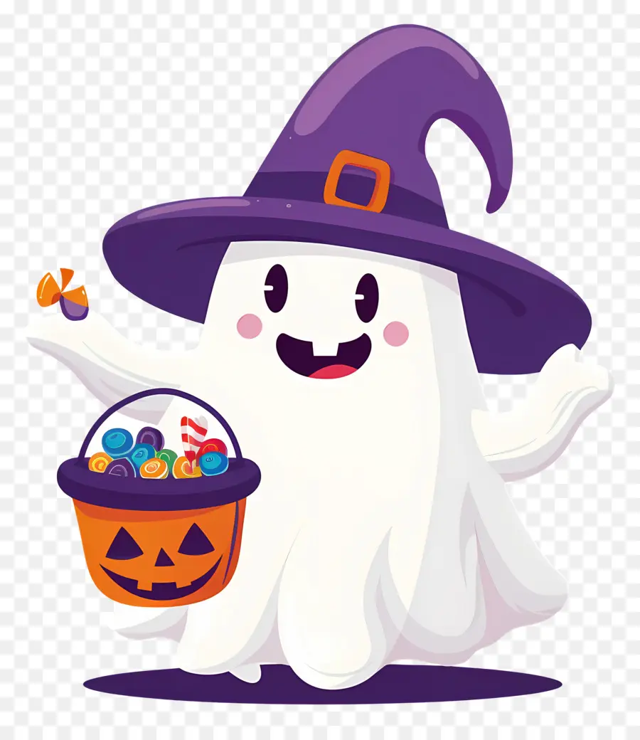 Hantu Halloween，Hantu Dengan Permen PNG