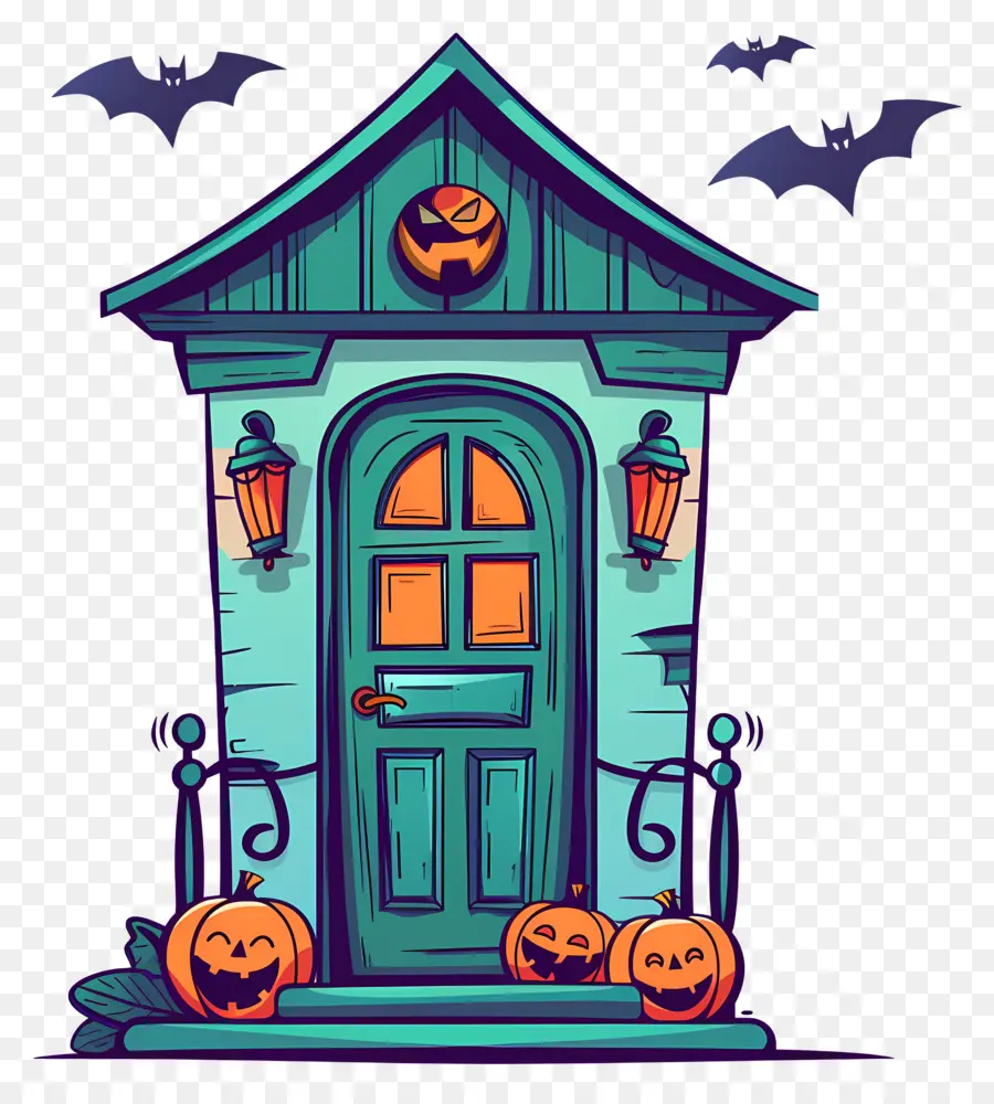 Pintu Halloween Yang Menyeramkan，Rumah Halloween PNG