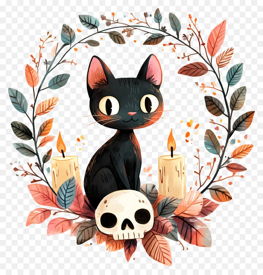 Kucing Hitam Halloween，Kucing Hitam PNG