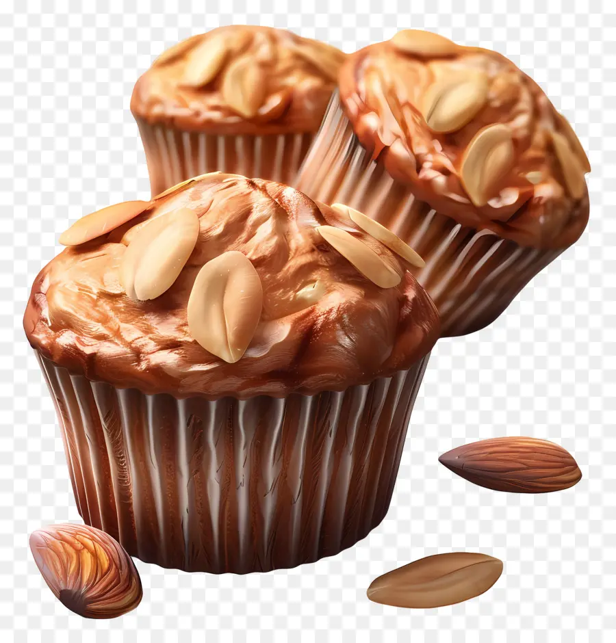 Muffin Almond，Muffin Coklat PNG