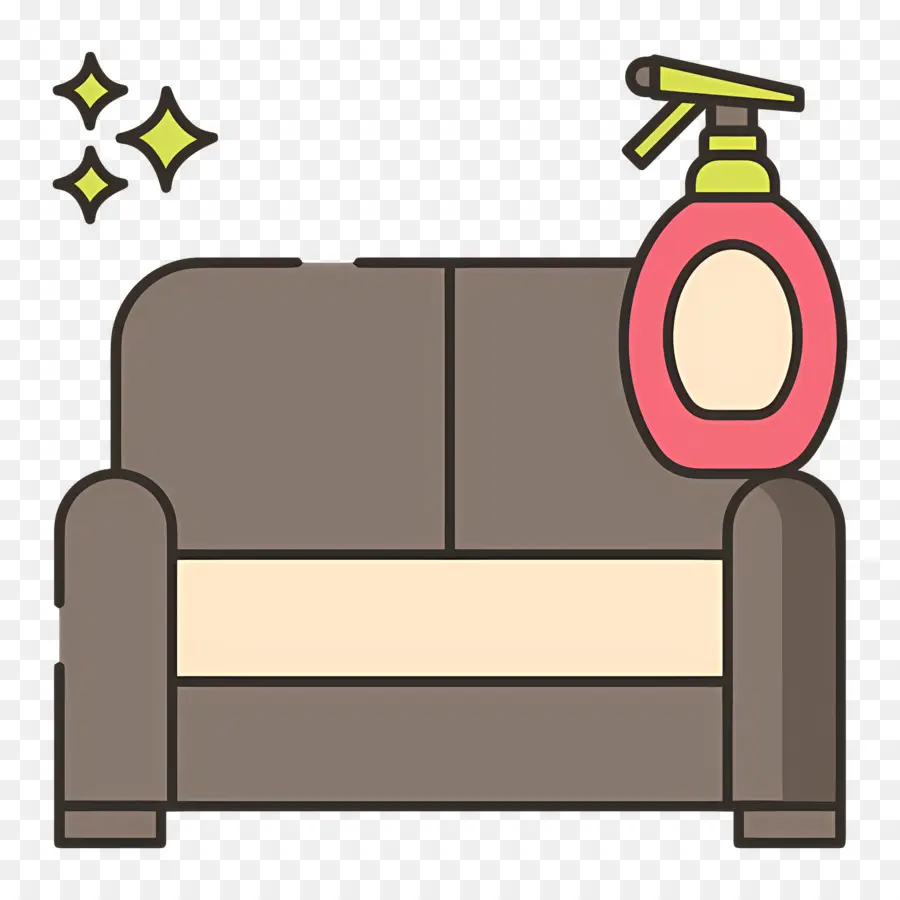 Pembersihan Sofa，Sofa Dengan Semprotan Pembersih PNG