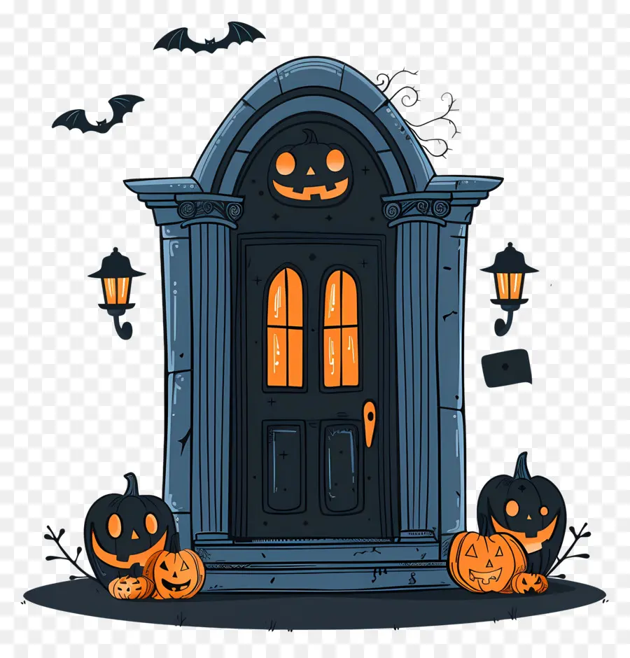 Pintu Halloween Yang Menyeramkan，Rumah Halloween PNG