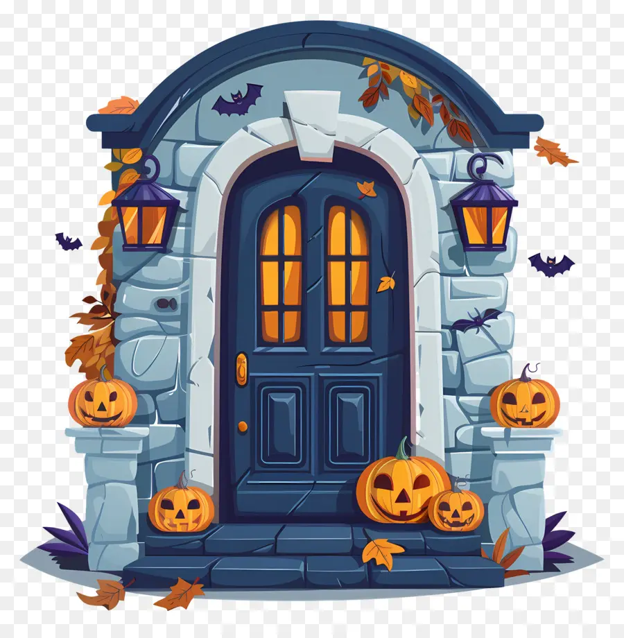 Pintu Halloween Yang Menyeramkan，Rumah Halloween PNG