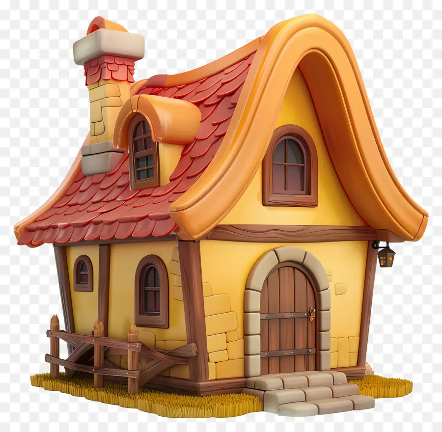 Rumah Sederhana 3d，Rumah Doodle Kecil Yang Lucu PNG