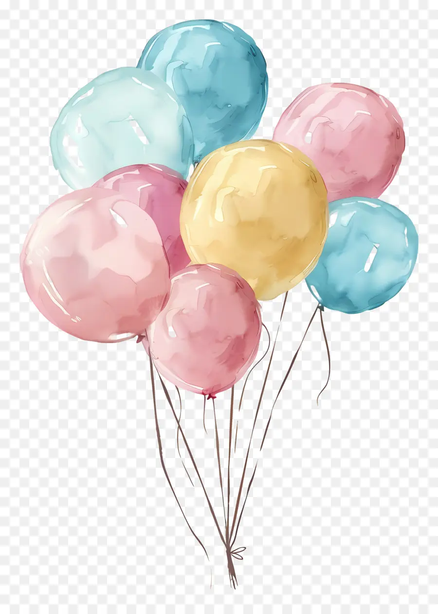 Balon Pastel，Balon Berwarna Warni PNG