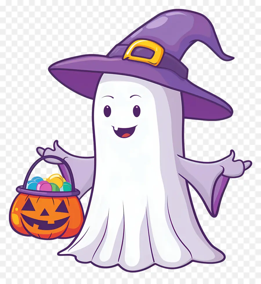 Hantu Halloween，Hantu Dengan Permen PNG