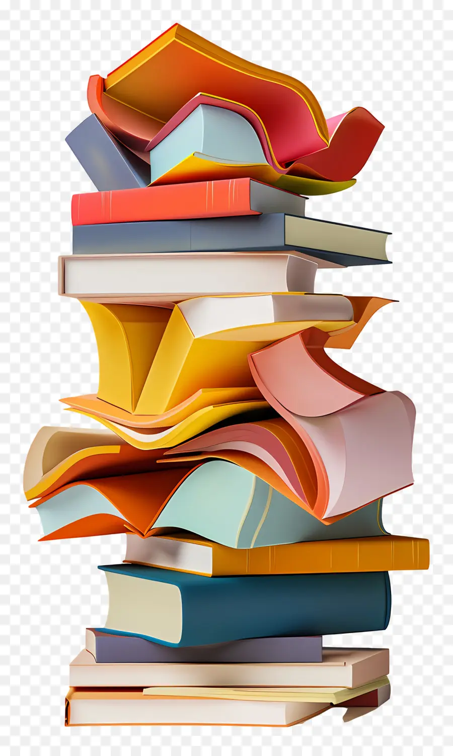 Tumpukan Buku 3d，Tumpukan Buku PNG