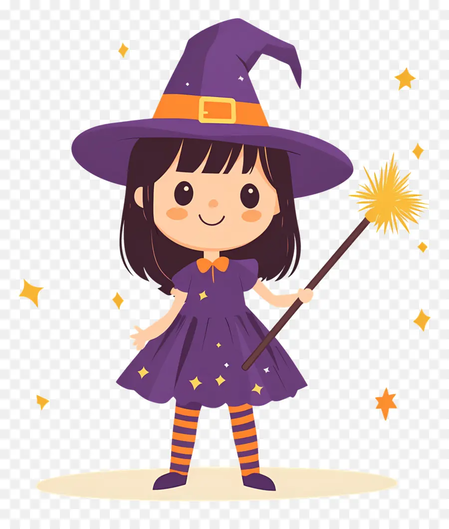 Penyihir Halloween Yang Lucu，Penyihir Ungu PNG