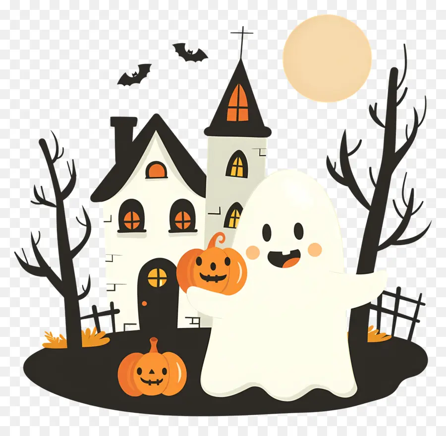 Hantu Halloween，Rumah Berhantu Dan Hantu PNG