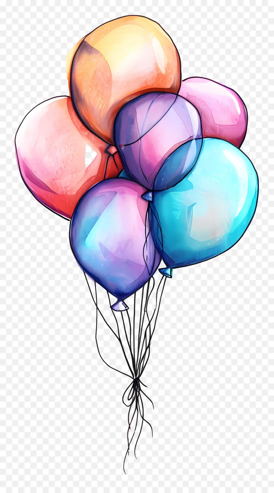 Balon Pastel，Balon Berwarna Warni PNG