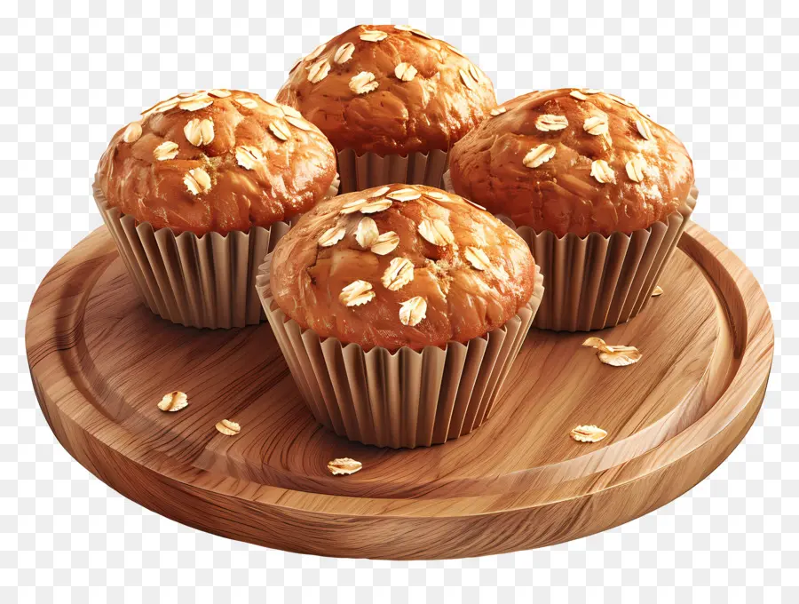 Muffin Oatmeal，Kue Mangkuk Karamel PNG