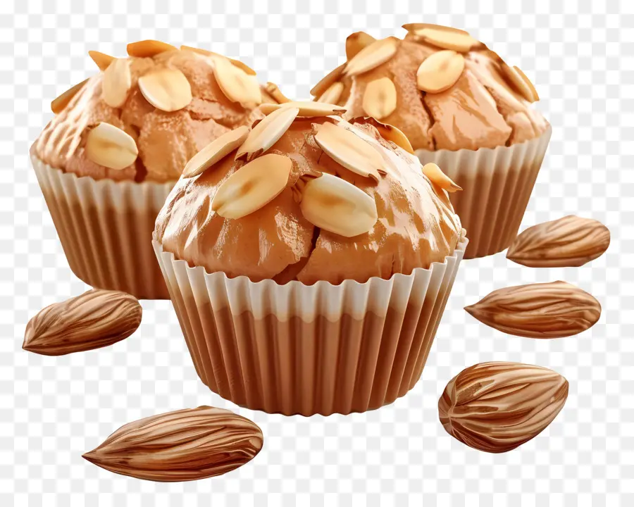 Muffin Almond，Kue Mangkuk PNG