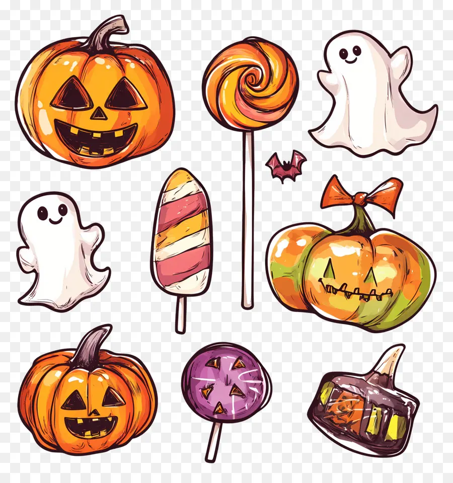 Permen Halloween，Labu Dan Permen Halloween PNG