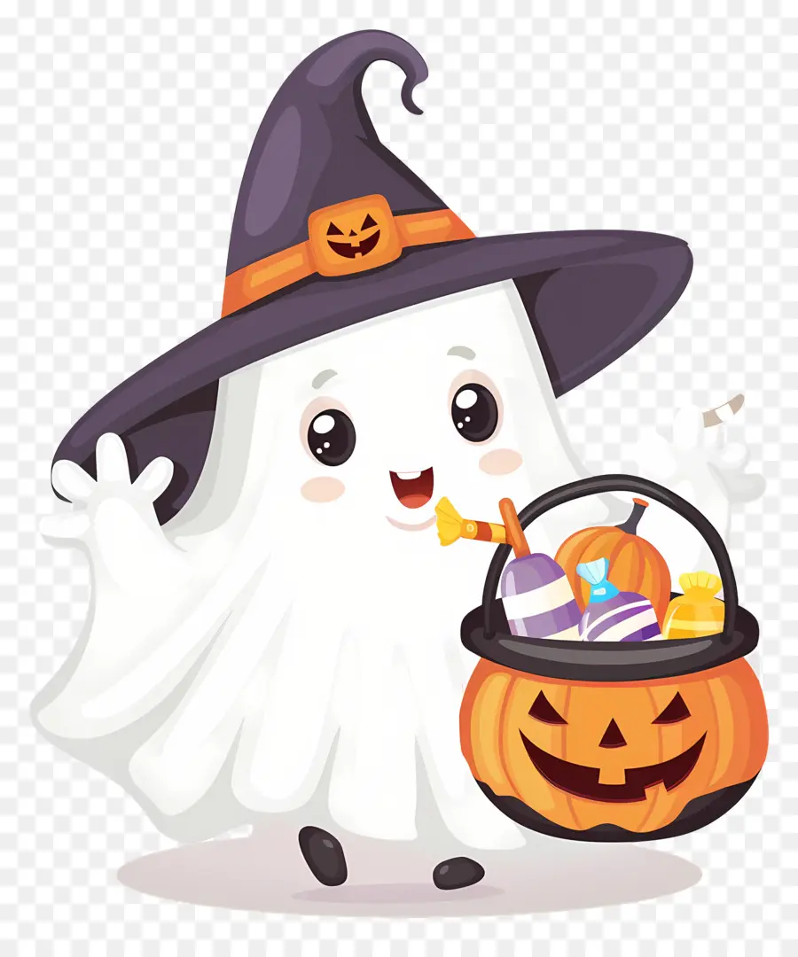 Hantu Halloween，Hantu Dengan Permen PNG