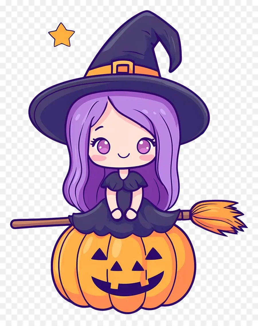 Penyihir Halloween Yang Lucu，Penyihir Lucu PNG