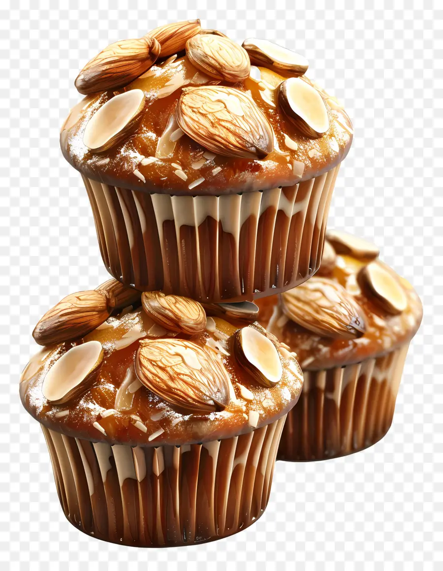 Muffin Almond，Kue Mangkuk PNG