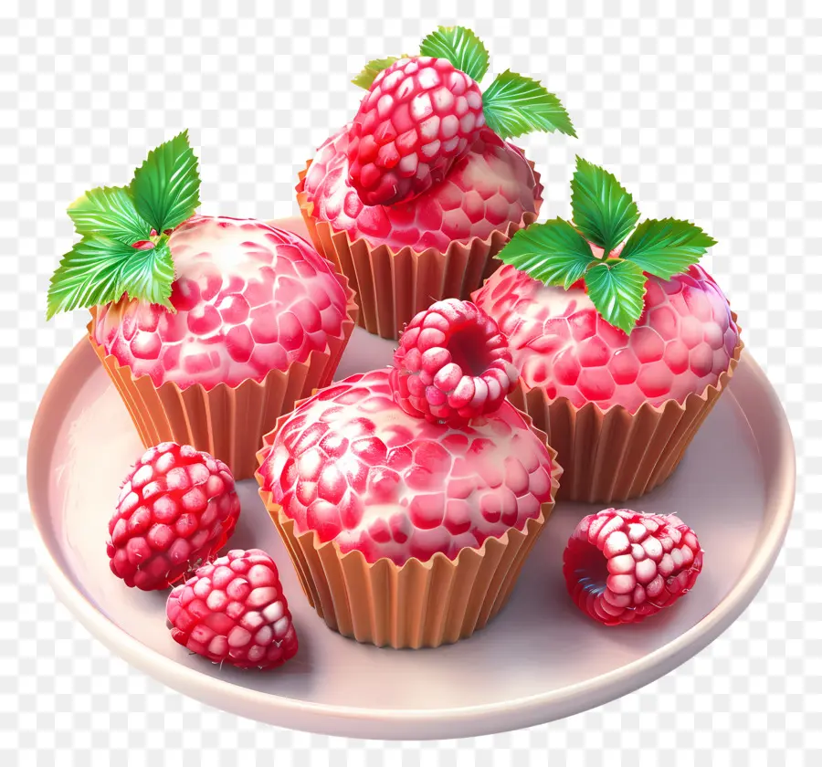 Muffin Raspberry，Kue Mangkuk Raspberry PNG