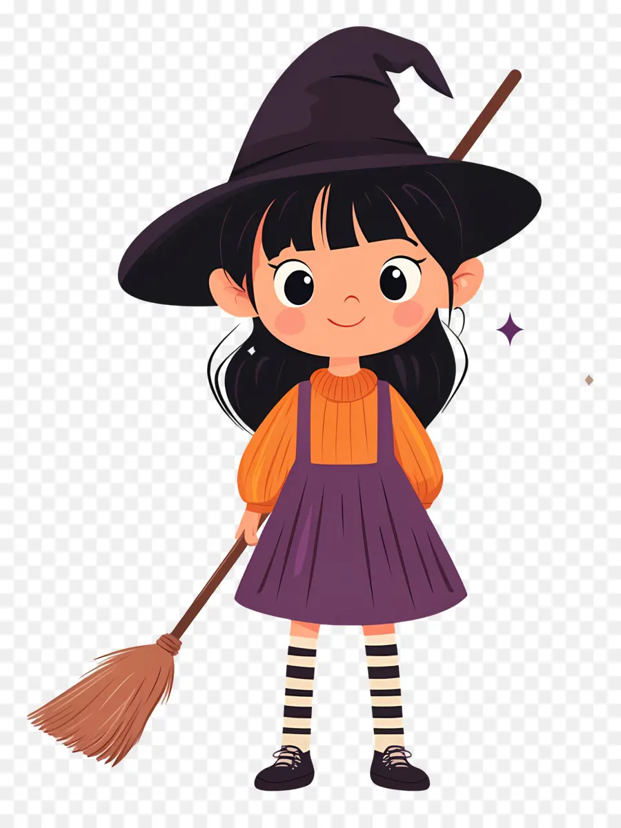 Penyihir Halloween Yang Lucu，Penyihir Ungu PNG