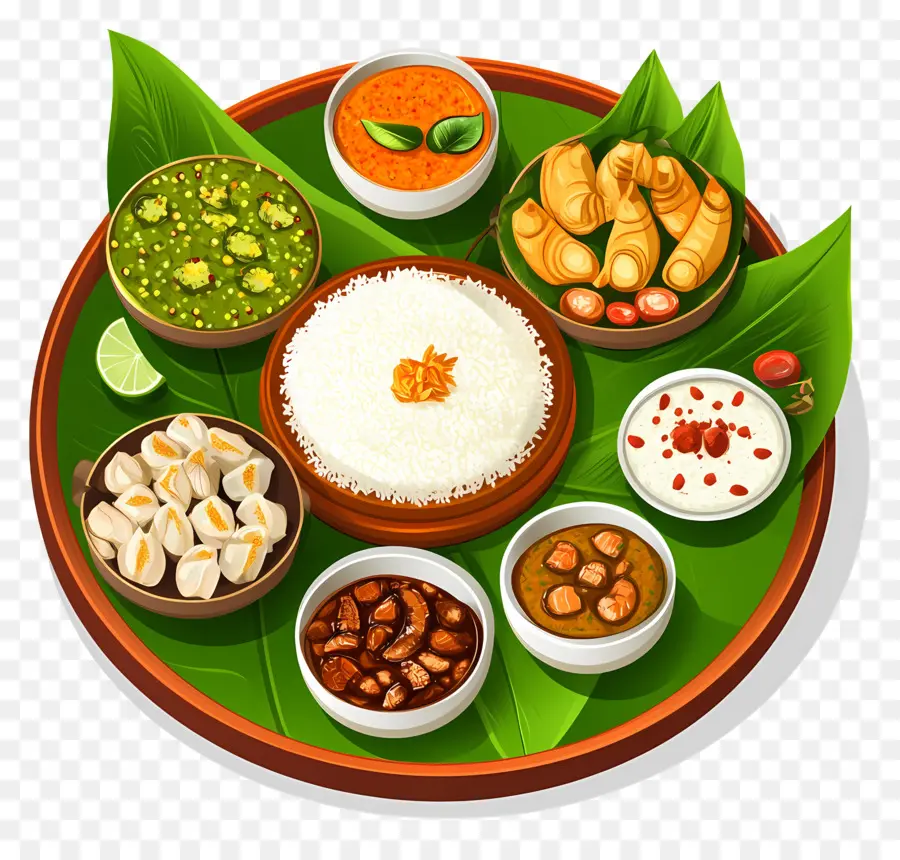 Onam Sadhya，Piring Makanan Tradisional PNG