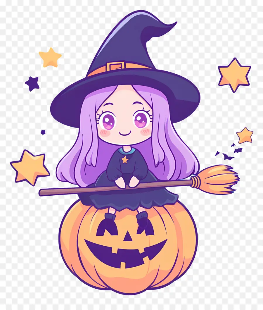 Penyihir Halloween Yang Lucu，Penyihir Lucu PNG