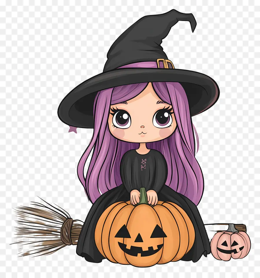 Penyihir Halloween Yang Lucu，Penyihir Lucu PNG