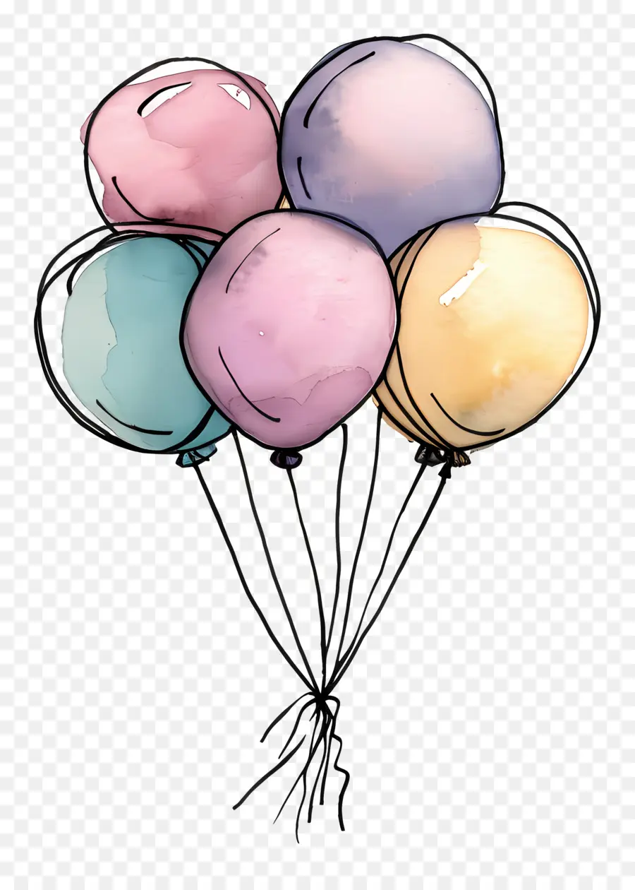 Balon Pastel，Balon Berwarna Warni PNG