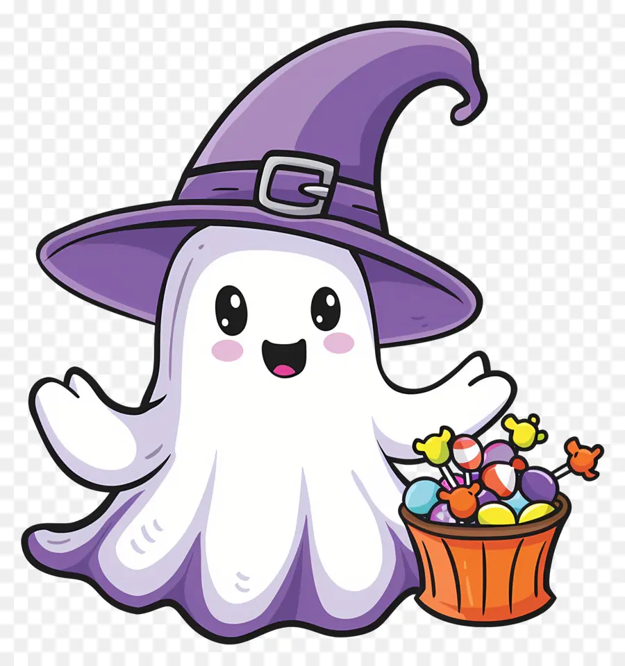 Hantu Halloween，Hantu Dengan Permen PNG