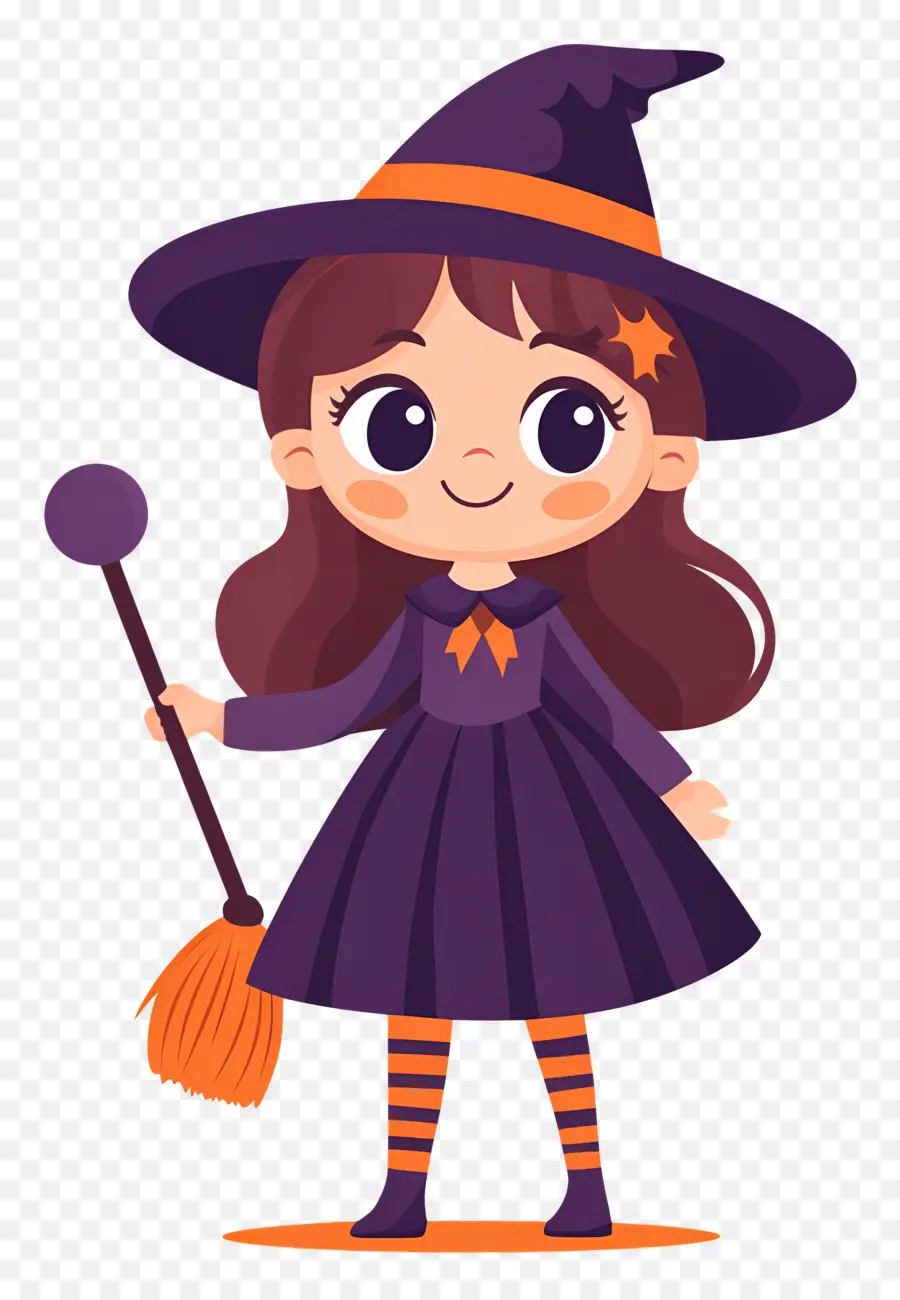 Penyihir Halloween Yang Lucu，Penyihir Ungu PNG