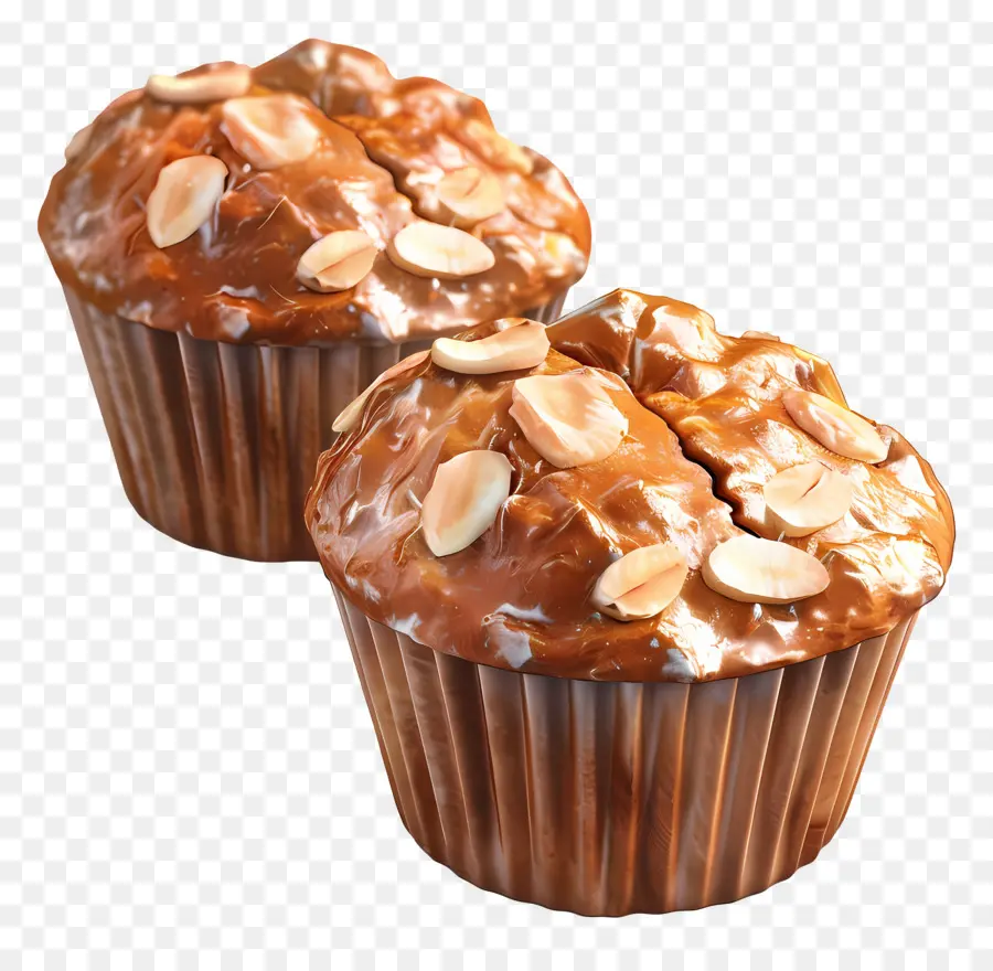 Muffin Almond，Muffin Coklat PNG