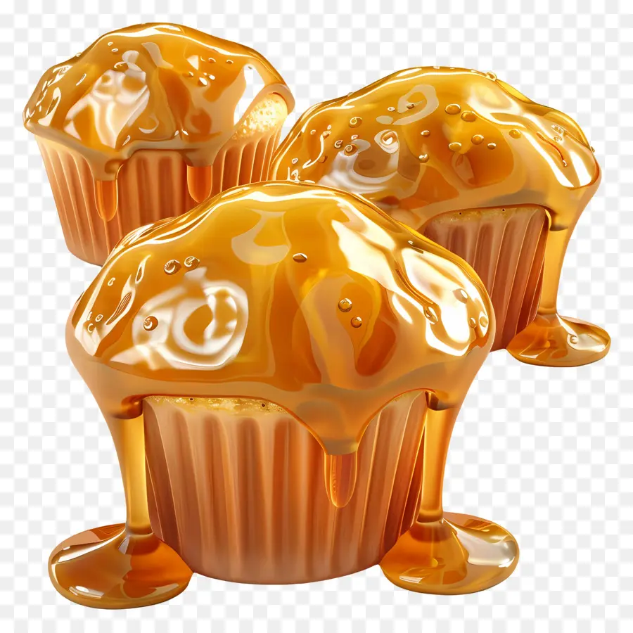 Muffin Madu，Kue Mangkuk Karamel PNG