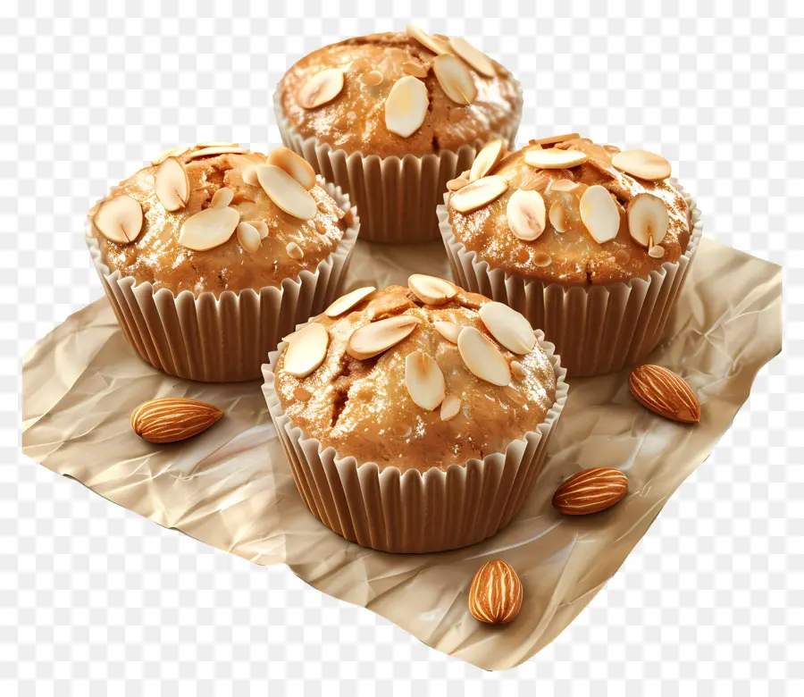 Muffin Almond，Kue Mangkuk PNG