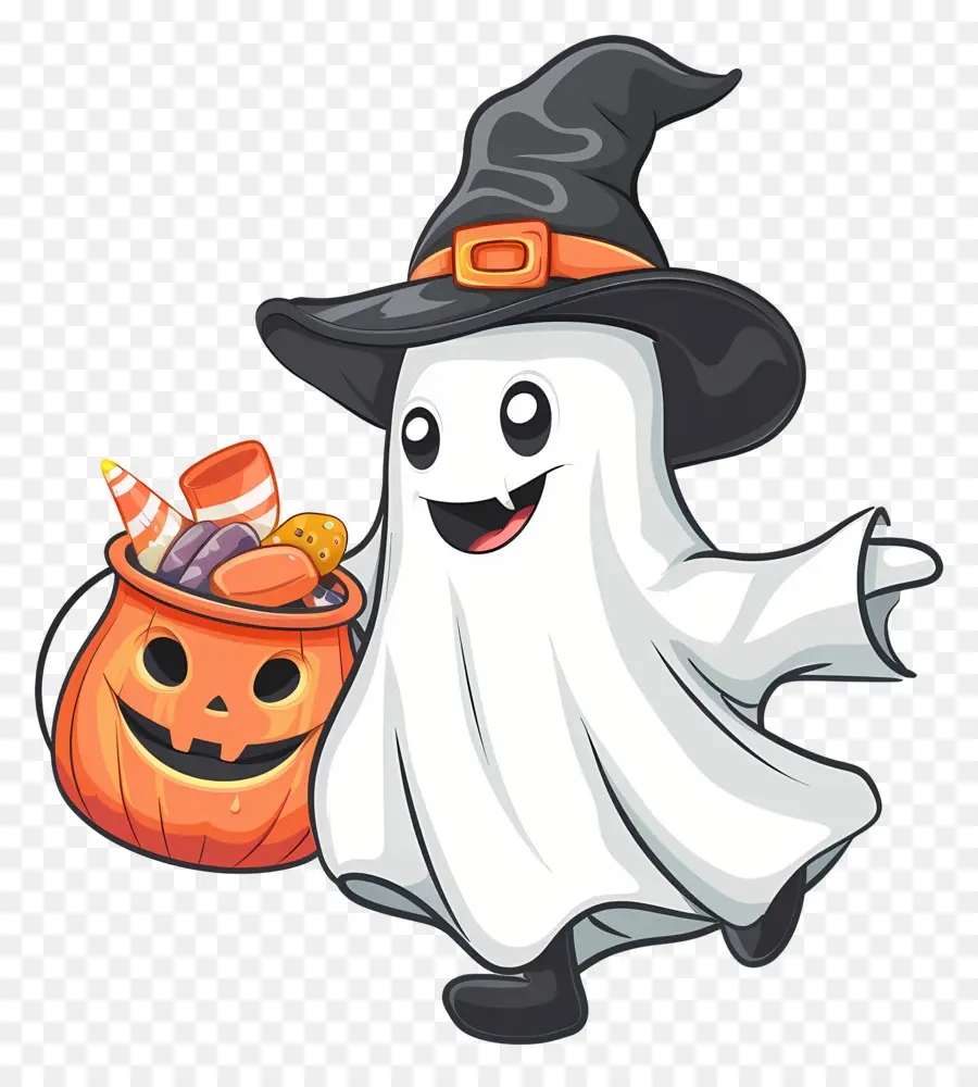 Hantu Halloween，Hantu Dengan Permen PNG