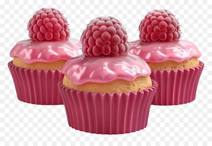 Muffin Raspberry，Cupcake Dengan Berry PNG