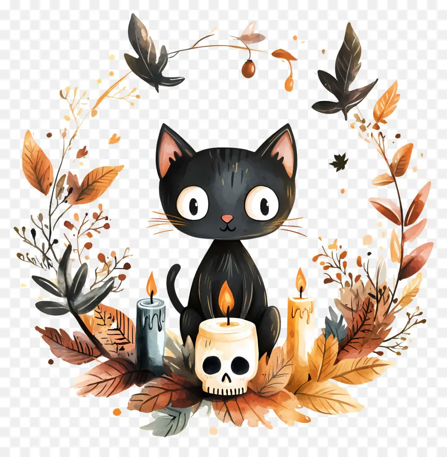 Kucing Hitam Halloween，Kucing PNG