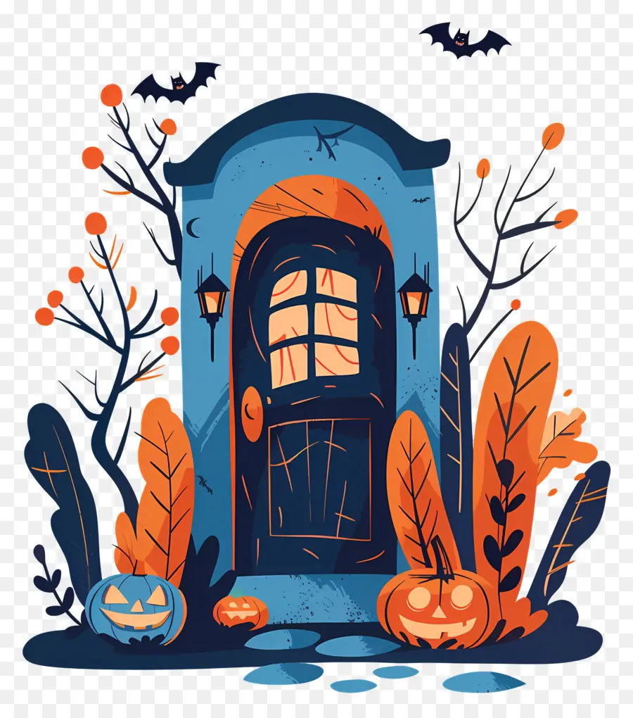 Pintu Halloween Yang Menyeramkan，Rumah Halloween PNG