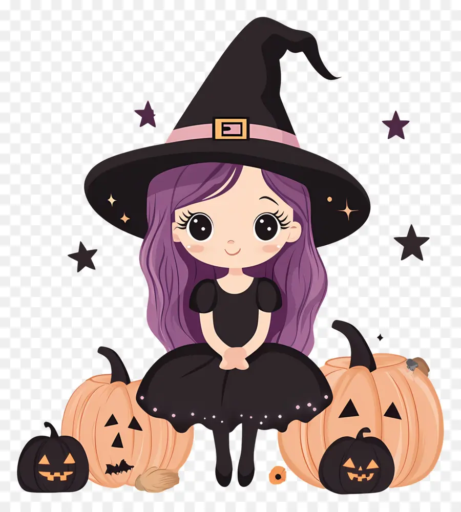 Penyihir Halloween Yang Lucu，Penyihir Lucu PNG