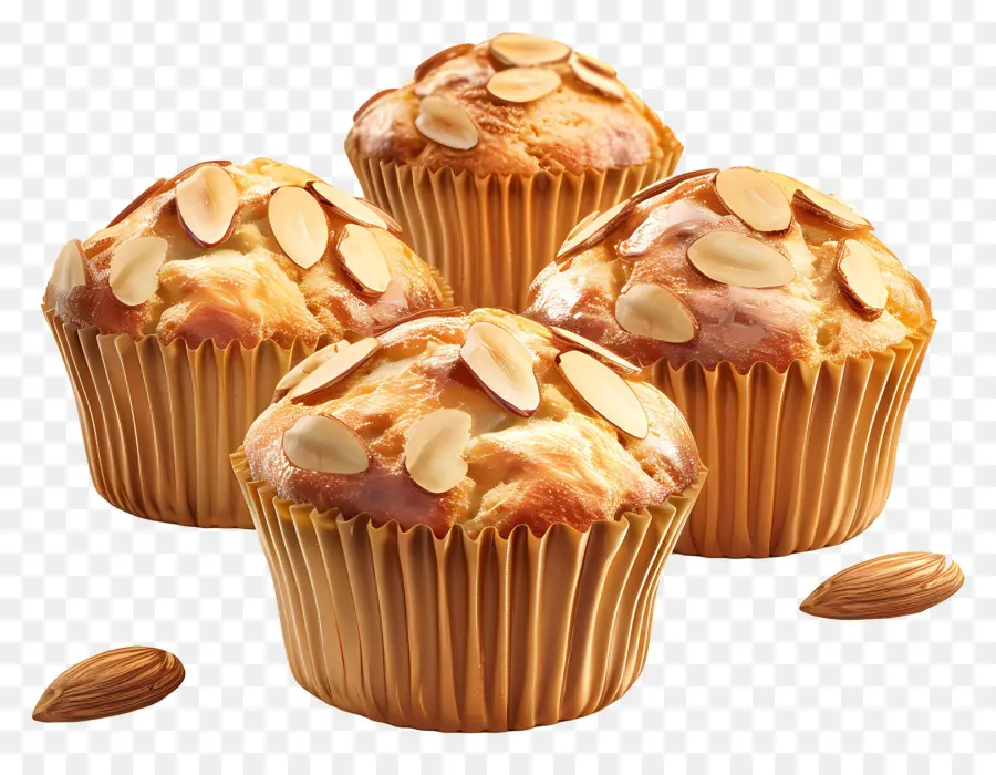 Muffin Almond，Kue Mangkuk PNG