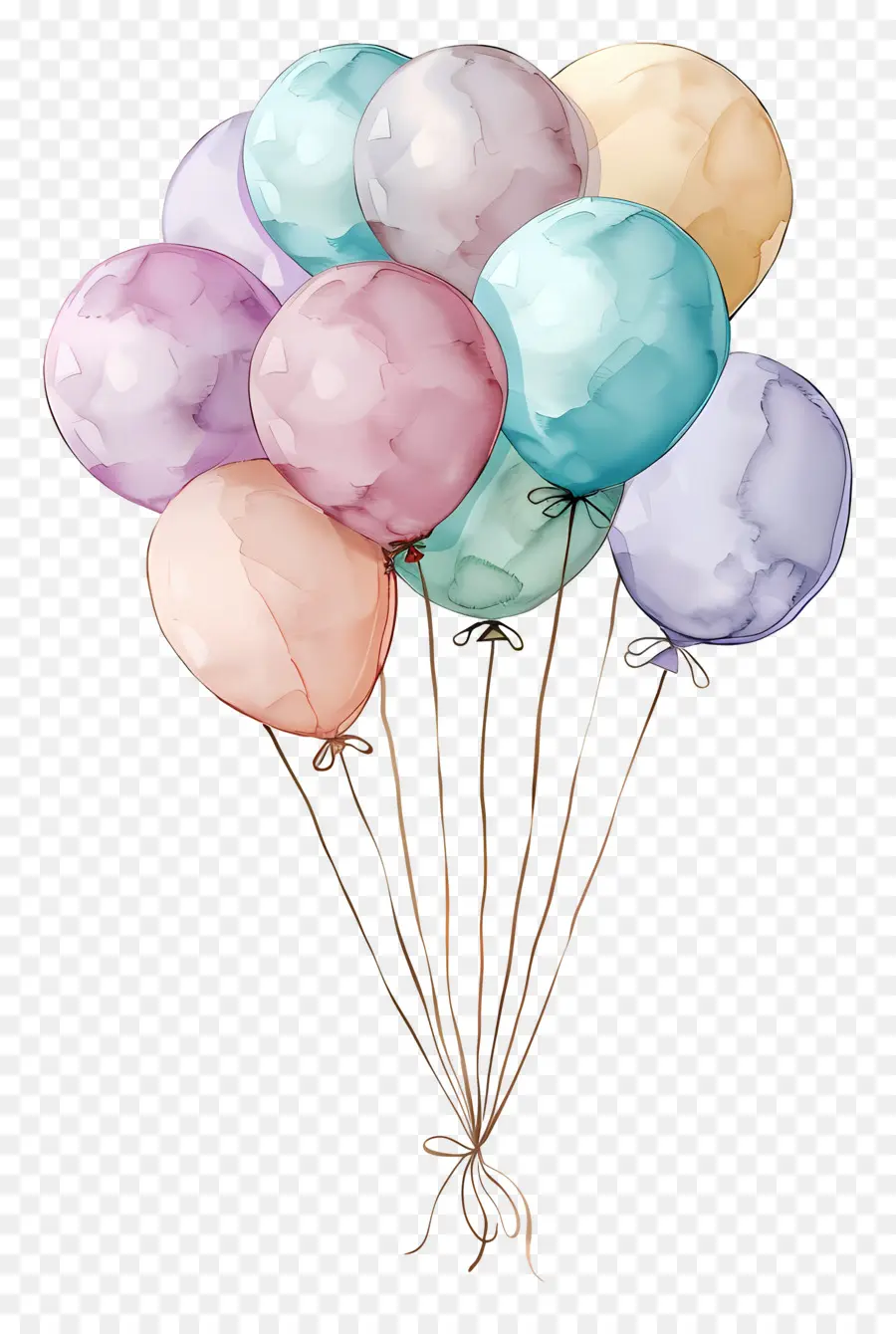 Balon Pastel，Balon Berwarna Warni PNG