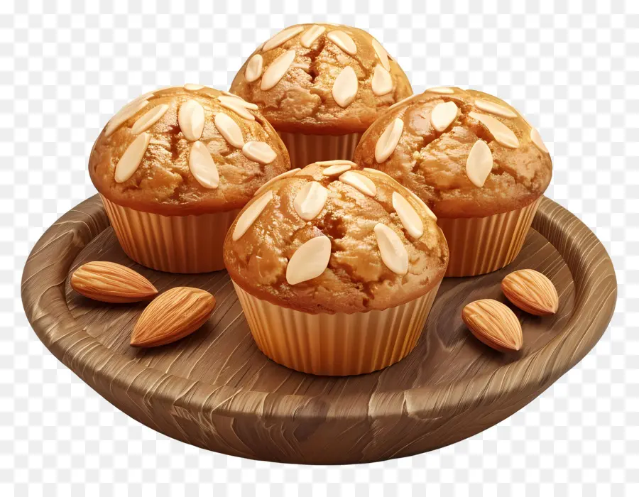 Muffin Almond，Kue Mangkuk PNG