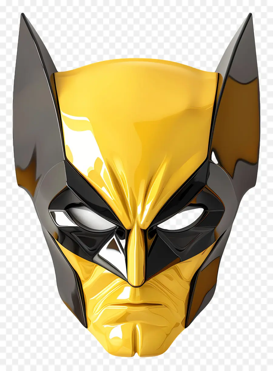 Topeng Wolverine，Topeng Kuning Dan Hitam PNG