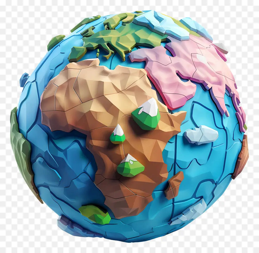 Planet Bumi 3d，Bumi Poligonal PNG