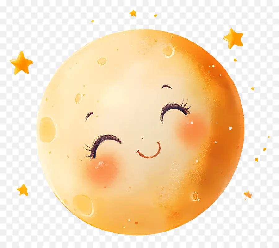 Bulan Yang Lucu，Bulan Tersenyum PNG