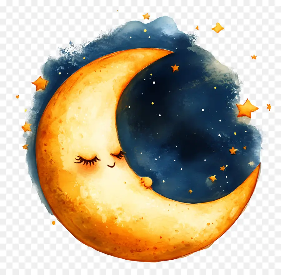 Bulan Yang Lucu，Bulan Tidur PNG